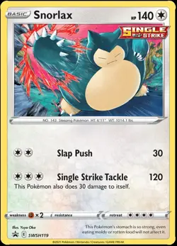 Pokemon Card - Snorlax Cosmos Holo SWSH119 Black Star Promo Chilling Reign NM - Image 1
