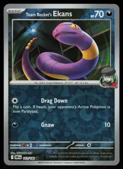 Team Rocket's Ekans 112/182 Common Destined Rivals Pokemon Reverse Holo NM - Image 1