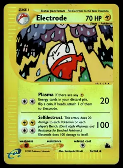 Electrode 36/144 Skyridge Reverse Holo Uncommon Pokemon - Image 1