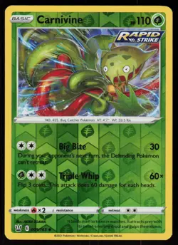 Carnivine 009/163 Uncommon Battle Styles Pokemon Reverse Holo Lightly Played - Image 1