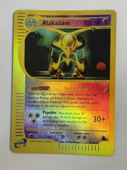 ALAKAZAM 2/144 Reverse Holo Rare Pokemon TCG Skyridge N/M Pack Fresh - Image 3