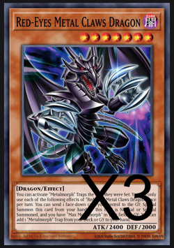 3x Red-Eyes Metal Claws Dragon ALIN-EN025 1ST NM YUGIOH SR YUGIOH - Image 1