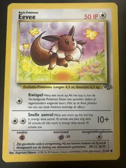 Eevee 51/64 1999 Jungle Vintage WOTC Pokemon Card LP - Image 1
