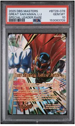 2025 Dragon Ball Super Card Game Master Series 28 Gohan/Great Saiyanman BT28-078 - Image 1