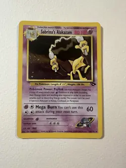 Pokemon Sabrina’s Alakazam 16/132 Gym Challenge Holo Card LP - Image 1