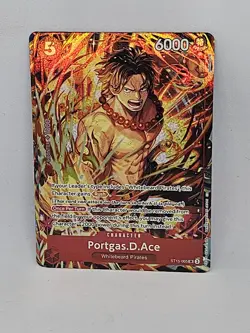 One Piece TCG Portgas D. Ace Illustration Box Promo Card Foil ST15-005 - Image 1