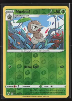 Nuzleaf Uncommon SWSH04: Vivid Voltage 011/185 NM Pokemon Card Reverse Holo - Image 1
