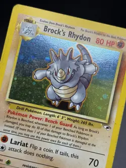 BROCK'S RHYDON - Pokemon Card - Gym Heroes - 2/132 - Holo - Unlimited - MP (A) - Image 3