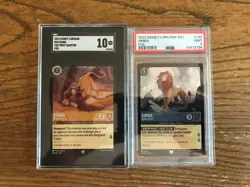 Lorcana first chapter 2 Simba foil graded cards (9-10) 2023 - Image 1