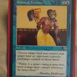 Wizards of the Coast MTG Political Trickery Mirage Rare Blue Sorcery Regular EN - Image 1