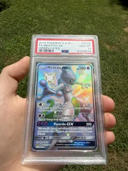 2019 MEWTWO POKEMON SUN MOON HIDDEN FATES #SV59 FULL ART GX SHINY PSA 10 - Image 3