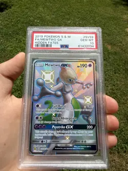 2019 MEWTWO POKEMON SUN MOON HIDDEN FATES #SV59 FULL ART GX SHINY PSA 10 - Image 4