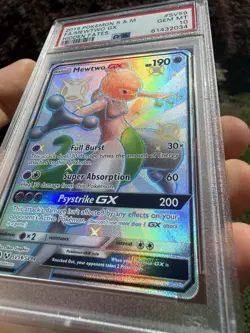 2019 MEWTWO POKEMON SUN MOON HIDDEN FATES #SV59 FULL ART GX SHINY PSA 10 - Image 5