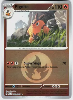 PIGNITE (ENERGY SYMBOL PATTERN) 030/217 NM REVERSE HOLO POKEMON ASCENDED HEROES - Image 1