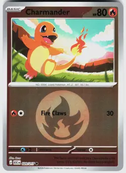 CHARMANDER (ENERGY SYMBOL PATTERN) 020/217 NM REV HOLO ASCENDED HEROES / A58-45 - Image 1