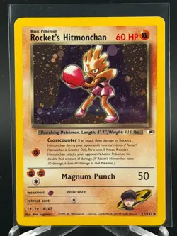 Rocket's Hitmonchan 11/132 Gym Heroes - Holo Pokemon Card - NP MINT! - Image 2