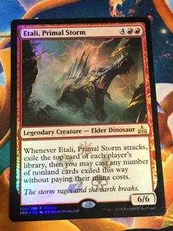C6708 MTG MAGIC RIVALS OF IXALAN ETALI, PRIMAL STORM #100 FOIL MP PROMO - Image 1