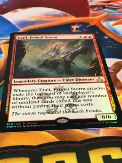 C6708 MTG MAGIC RIVALS OF IXALAN ETALI, PRIMAL STORM #100 FOIL MP PROMO - Image 2
