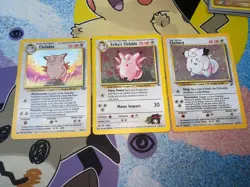 Pokemon TCG Lot of 3 Holo MP Clefable 3/132 Gym Heroes + 1/64 + Clefairy 6/130 - Image 1