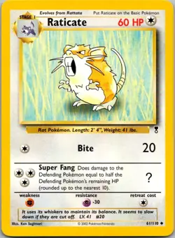 Raticate 61/110 Uncommon Legendary Collection Pokemon Near Mint - Image 1