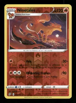 NINETALES 025/192 RARE REBEL CLASH POKEMON REVERSE HOLO NM - Image 1