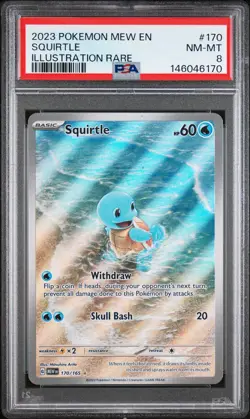 2023 POKEMON MEW EN-151 ILLUSTRATION RARE #170 SQUIRTLE PSA 8 - Image 1