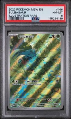 Bulbasaur 166/165 Illustration Rare 151 Pokemon PSA 8 - Image 1