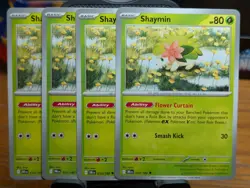 Pokemon TCG Destined Rivals Shaymin 010/182 x4 Playset - Image 1