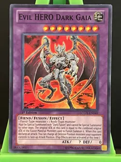 Yu-Gi-Oh! Evil HERO Dark Gaia LCGX-EN069 1st Edition Super Rare Foil NM/LP - Image 1
