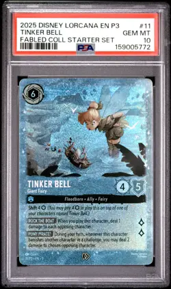 2025 DISNEY LORCANA EN P3-PROMO #11 TINKER BELL - GIANT FAIRY PSA 10 - Image 1