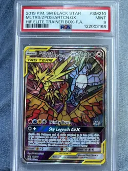 Pokemon TCG Hidden Fates Moltres Zapdos Articuno GX Black Star Promo SM210 PSA 9 - Image 1