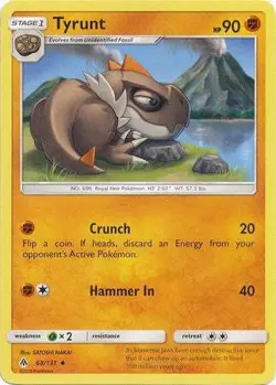 Tyrunt 68/131 Uncommon - Pokemon Sun & Moon Forbidden Light Card - Image 1