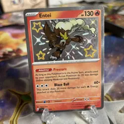 Entei 112/091 SV: Paldean Fates Holo Pokemon TCG Shiny Rare - NM - Image 1