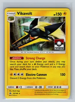 Pokemon League Stamp Vikavolt 52/149 Sun & Moon Promo Holo Card - Image 1