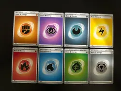 POKEMON SVE EN 2023 NM SET NON-holo Basic ENERGY CARDS Lot of 8 (001-008) - Image 1