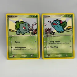 Pokemon TCG - Bulbasaur 45/100 & Ivysaur 34/100 Lot - EX Crystal Guardians - LP - Image 1