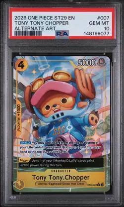 2026 One Piece Tony Tony Chopper Alternate Art ST29-007 English PSA 10 - Image 1