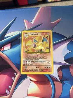 Pokemon TCG Charizard Base Set Holo Unlimited Rare Card 4/102 - Image 1