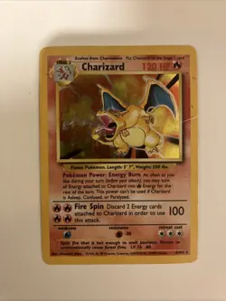 Pokemon TCG Charizard Card 4/102 WOTC 1999 Rare Holo - Image 2