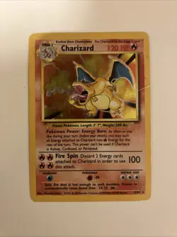 Pokemon TCG Charizard Card 4/102 WOTC 1999 Rare Holo - Image 1