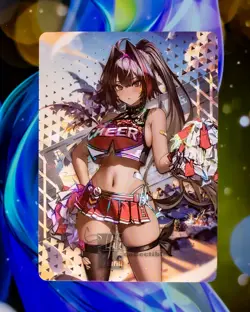 Bay Waifu Cheerleader Premium Nikke Goddess Custom Flash Holo Foil Card CCG - Image 1