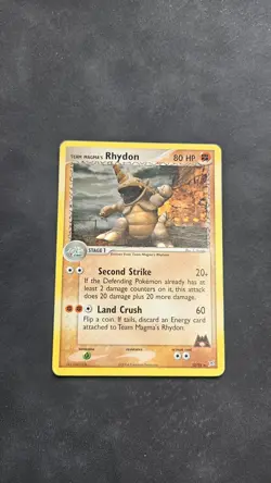 TEAM MAGMA'S RHYDON 22/95 EX Team Magma vs Team Aqua Pokemon RARE Card LP - Image 1