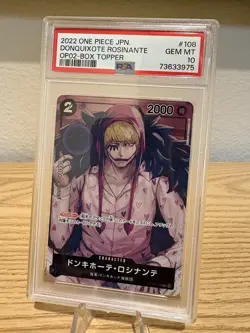 PSA 10 - DONQUIXOTE ROSINANTE OP02-108 BOX TOPPER ONE PIECE PARAMOUNT WAR JPN - Image 1