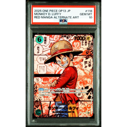 PSA 10 Luffy OP13-118 Parallel Comic Manga Alt Art One Piece Card Japanese #334 - Image 1