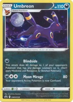 1x Umbreon - SWSH129 - SWSH Black Star Promos Lightly Played Pokemon SWSH Black - Image 1