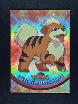 topps Pokemon TV Animation Series 1 Rainbow Foil #58 Growlithe - Image 1