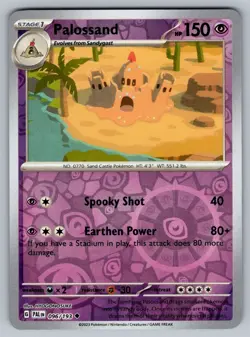 Palossand Reverse Holo - 096/193 - Paldea Evolved Pokemon 2023 - Image 1