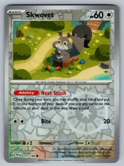 Skwovet Reverse Holo - 151/198 - Scarlet & Violet Base Pokemon 2023 - Image 1