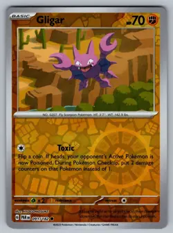 Gligar 091/182 Reverse Holo Paradox Rift Pokemon 2023 - Image 1