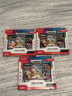 Pokemon TCG First Partner Illustration Collection Series 2 Box Lot of 3 Promo - Image 1